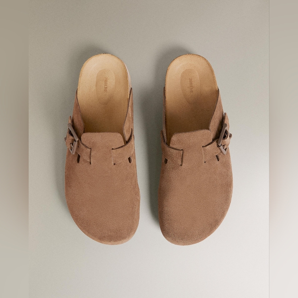 [SOLD]NWT Zara Size Women US 8 / EU 39 / Men 6 Suede Clogs 2110/100 - Picture 2 of 7
